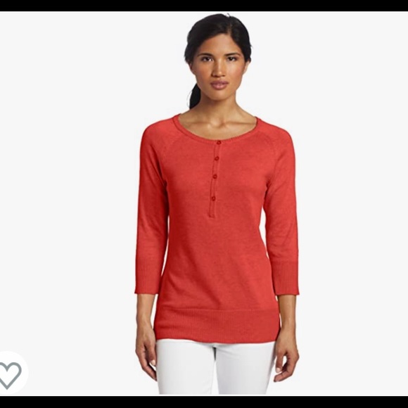 •Columbia• Perfect Layer Henley Sweater in Burnt Henna Heather - Size Small - Picture 2 of 10